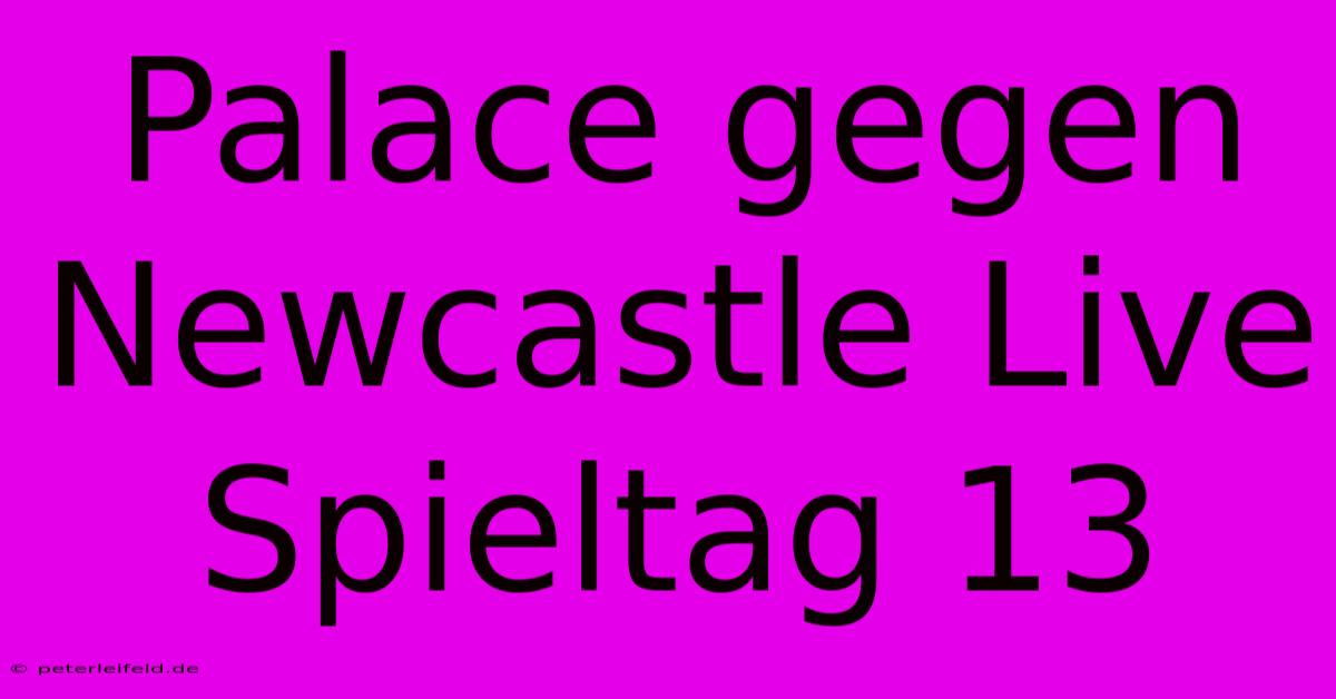 Palace Gegen Newcastle Live Spieltag 13