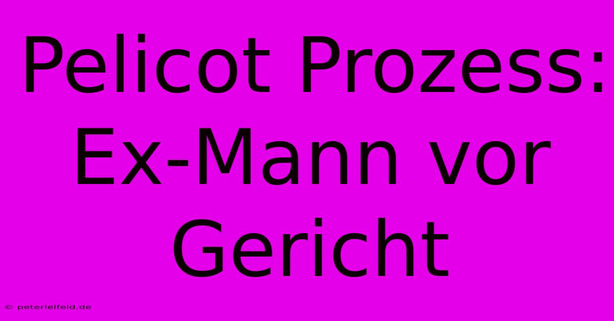 Pelicot Prozess: Ex-Mann Vor Gericht