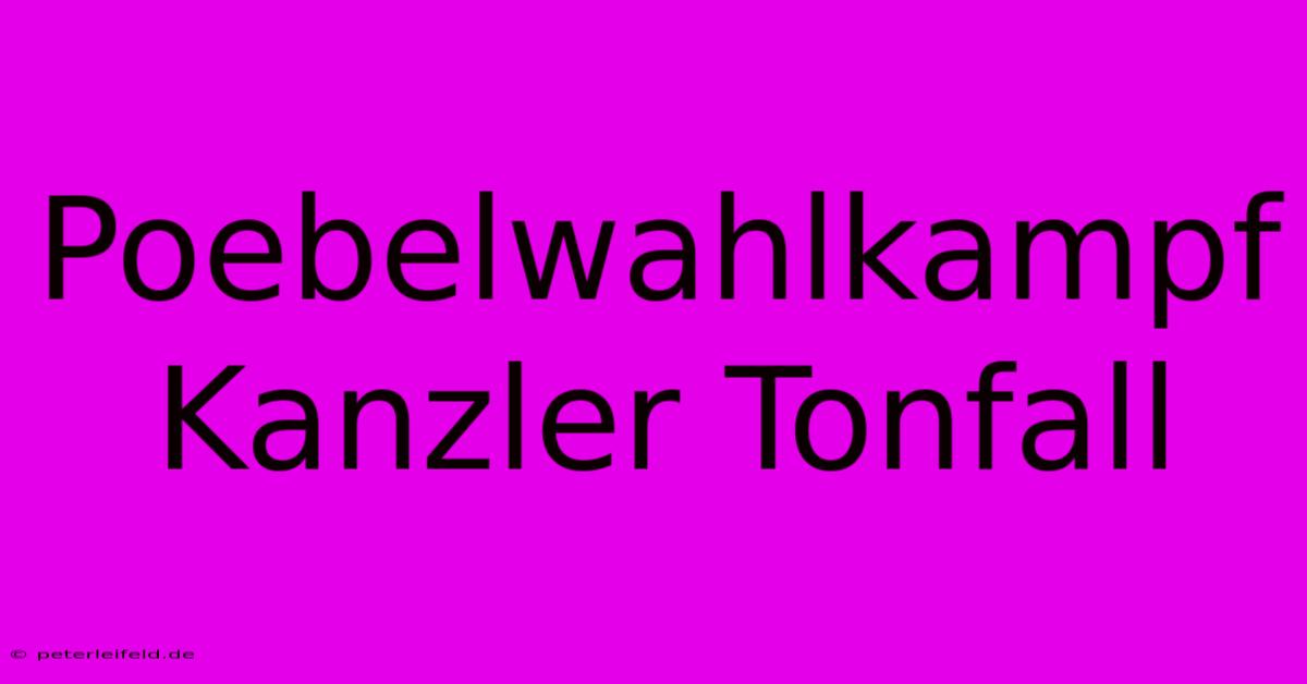 Poebelwahlkampf Kanzler Tonfall