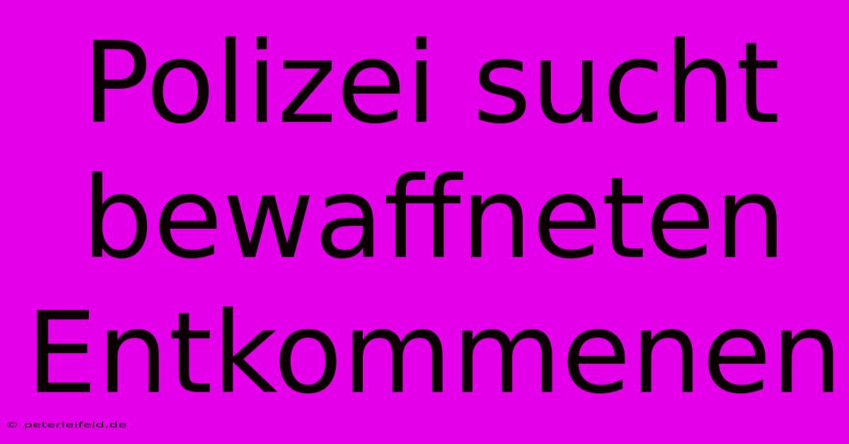 Polizei Sucht Bewaffneten Entkommenen