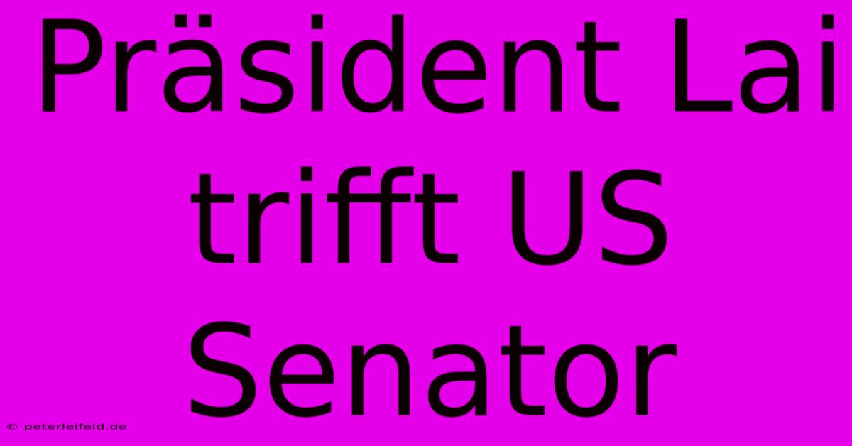 Präsident Lai Trifft US Senator