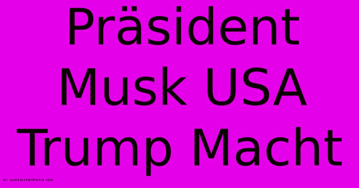 Präsident Musk USA Trump Macht