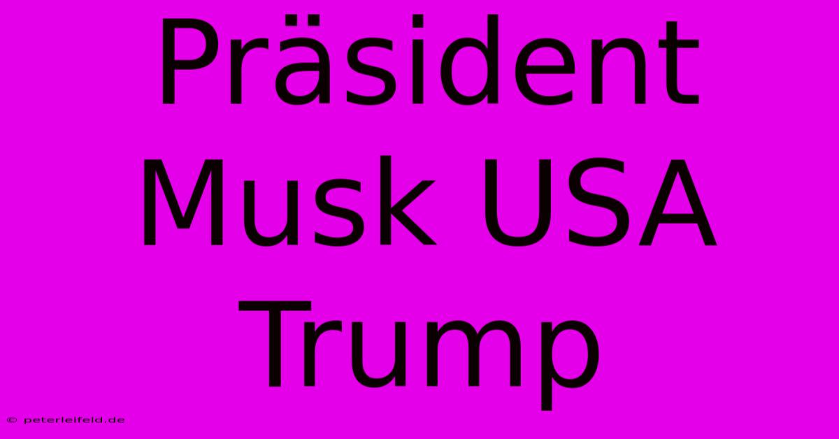 Präsident Musk USA Trump