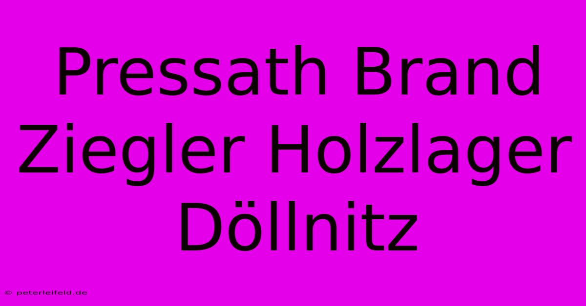 Pressath Brand Ziegler Holzlager Döllnitz