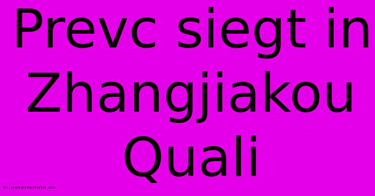 Prevc Siegt In Zhangjiakou Quali