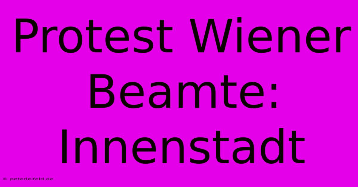 Protest Wiener Beamte: Innenstadt