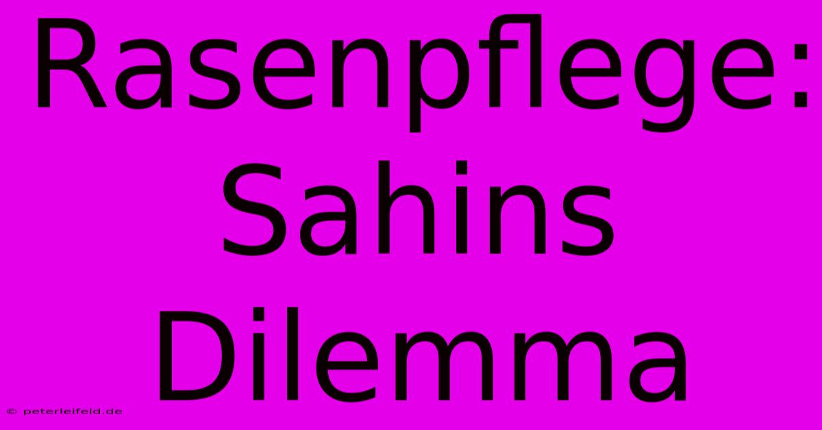 Rasenpflege: Sahins Dilemma