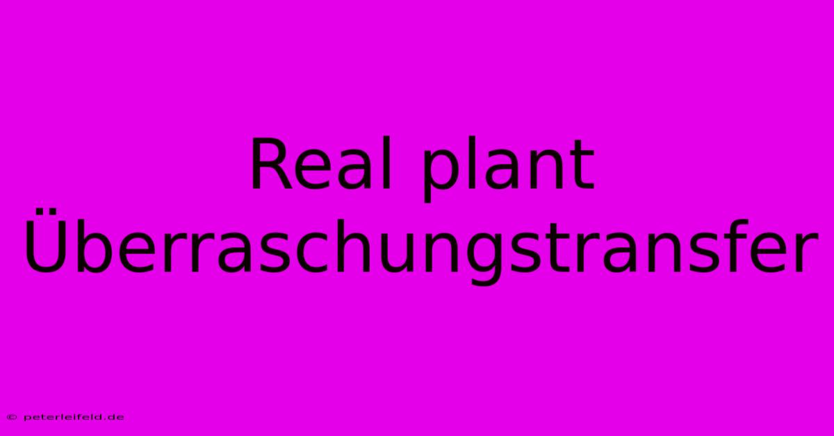 Real Plant Überraschungstransfer