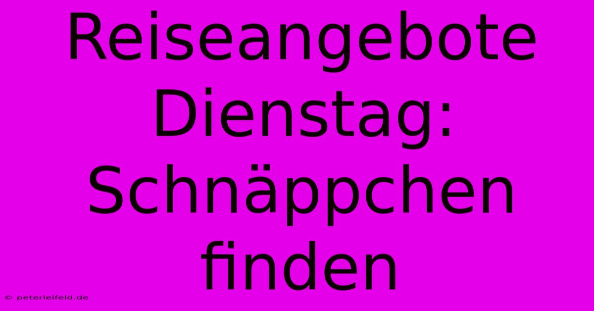 Reiseangebote Dienstag:  Schnäppchen Finden