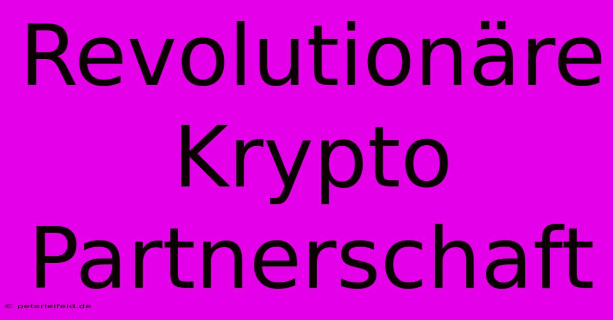 Revolutionäre Krypto Partnerschaft