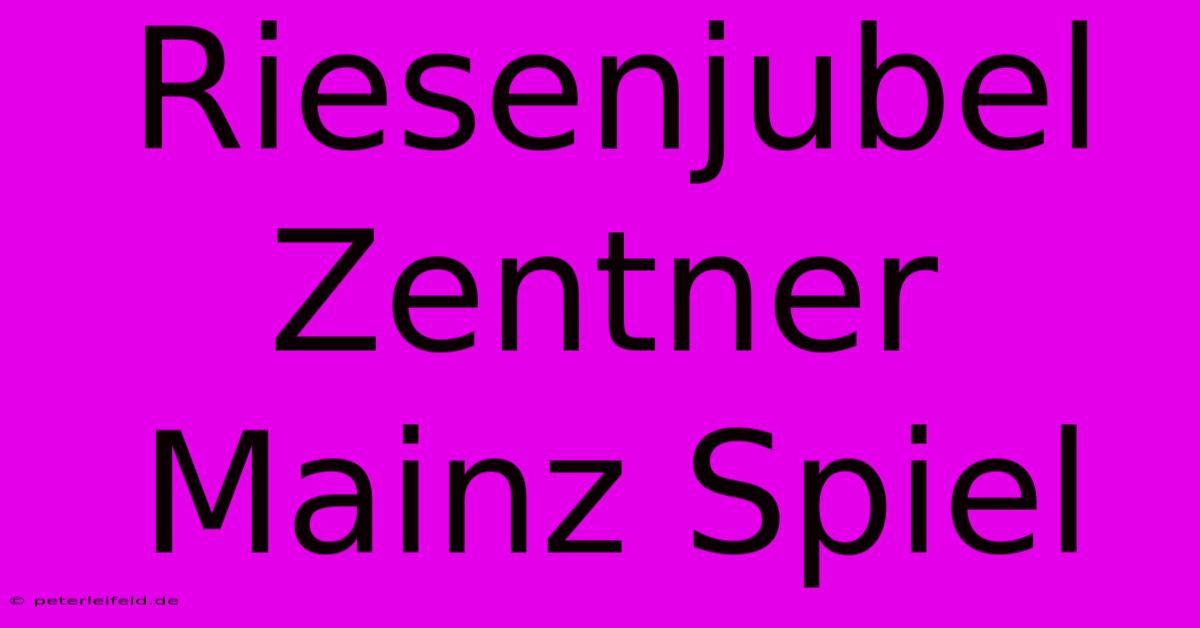 Riesenjubel Zentner Mainz Spiel