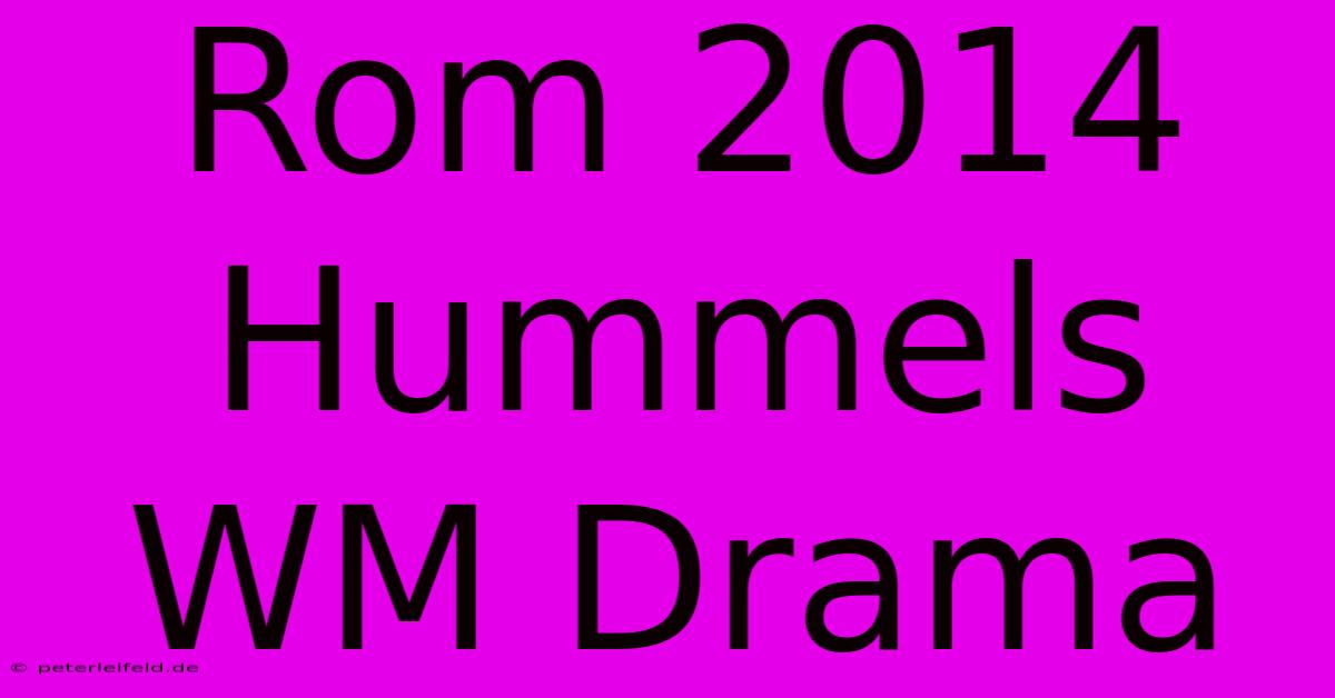 Rom 2014 Hummels WM Drama