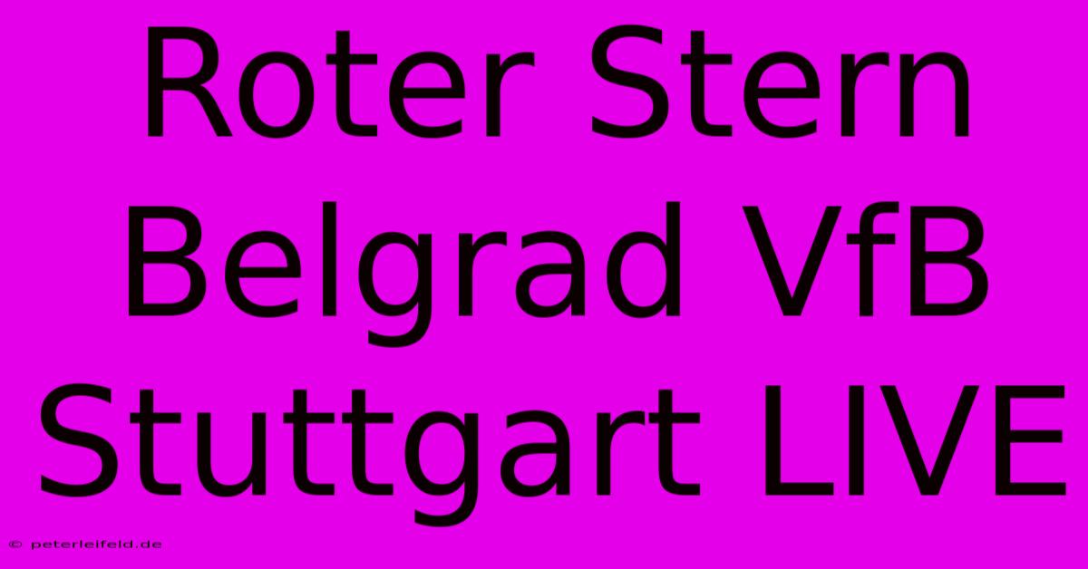 Roter Stern Belgrad VfB Stuttgart LIVE