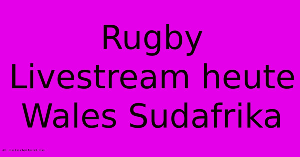 Rugby Livestream Heute Wales Sudafrika