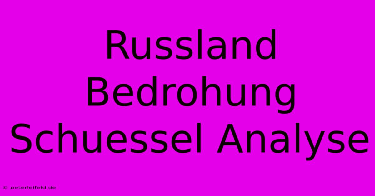 Russland Bedrohung Schuessel Analyse