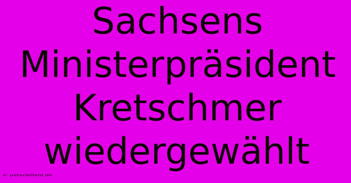 Sachsens Ministerpräsident Kretschmer Wiedergewählt