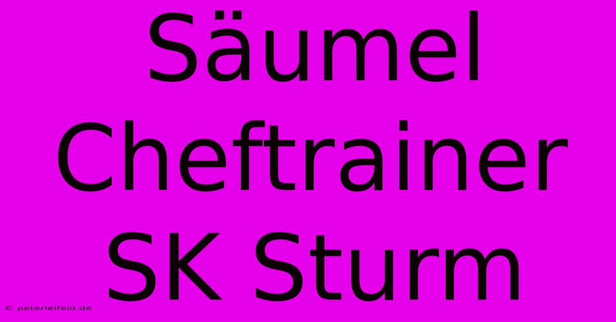 Säumel Cheftrainer SK Sturm