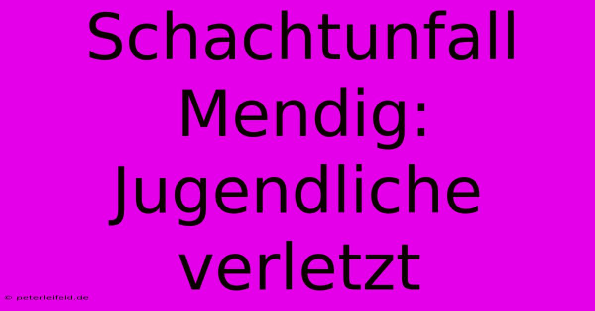 Schachtunfall Mendig: Jugendliche Verletzt