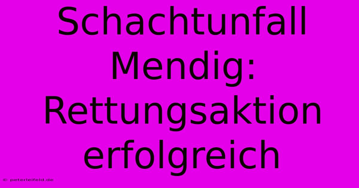 Schachtunfall Mendig: Rettungsaktion Erfolgreich