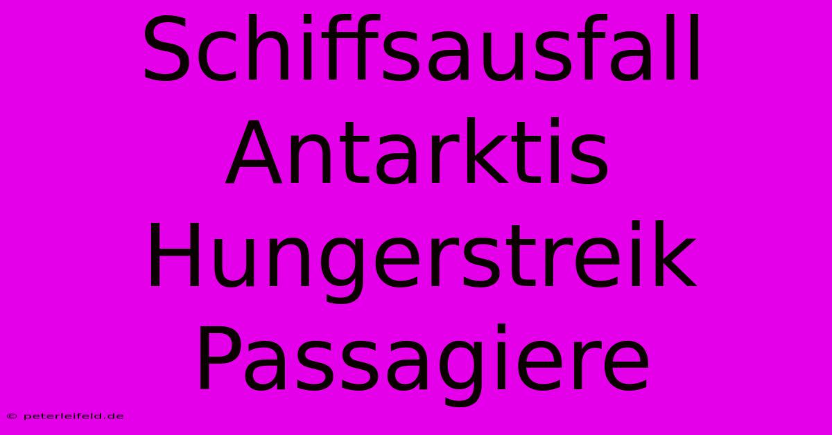 Schiffsausfall Antarktis Hungerstreik Passagiere