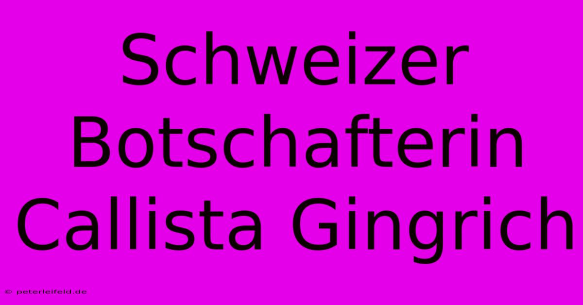 Schweizer Botschafterin Callista Gingrich