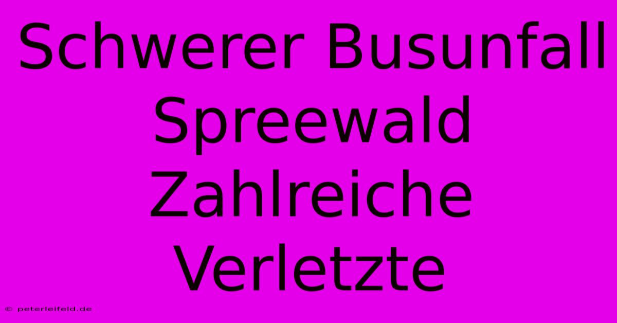 Schwerer Busunfall Spreewald Zahlreiche Verletzte