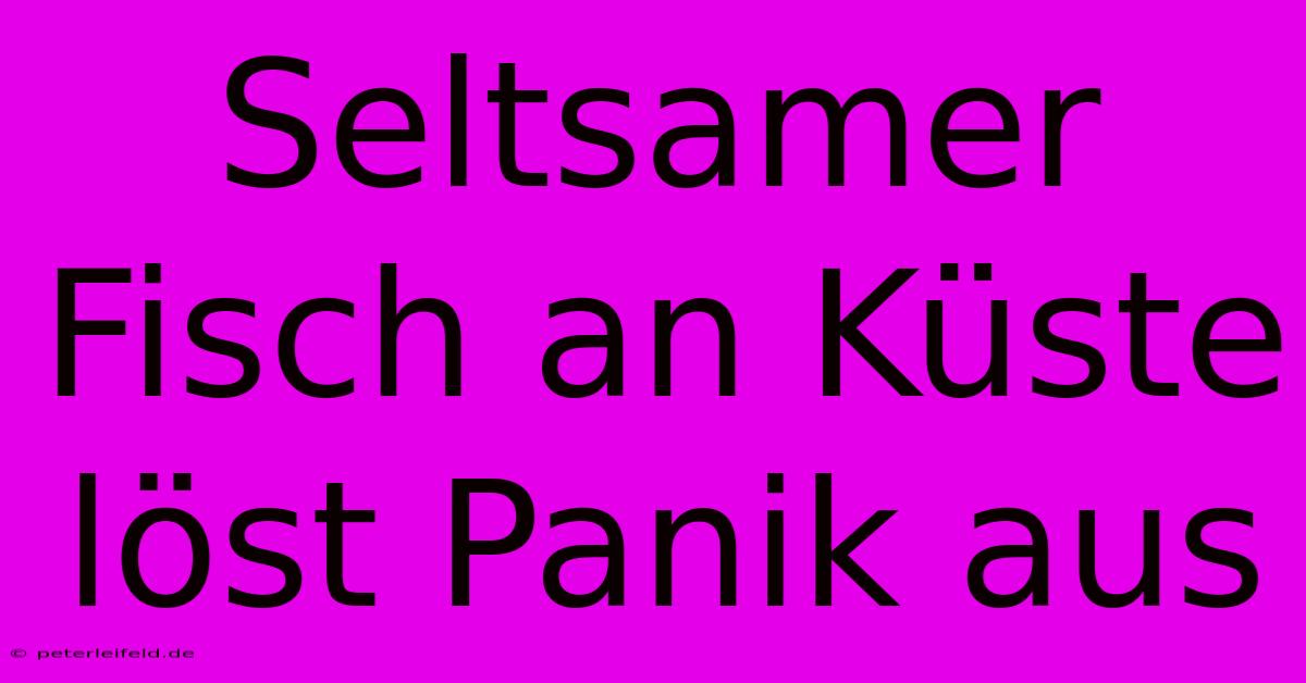 Seltsamer Fisch An Küste Löst Panik Aus