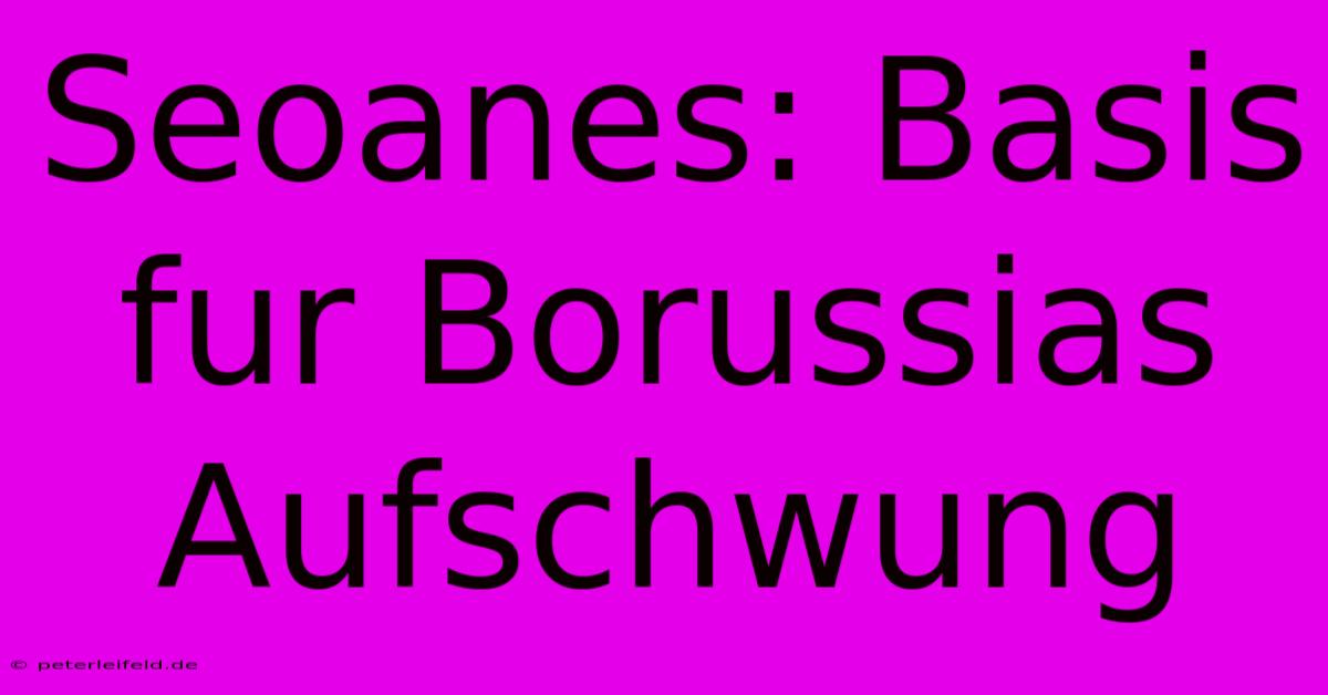 Seoanes: Basis Fur Borussias Aufschwung