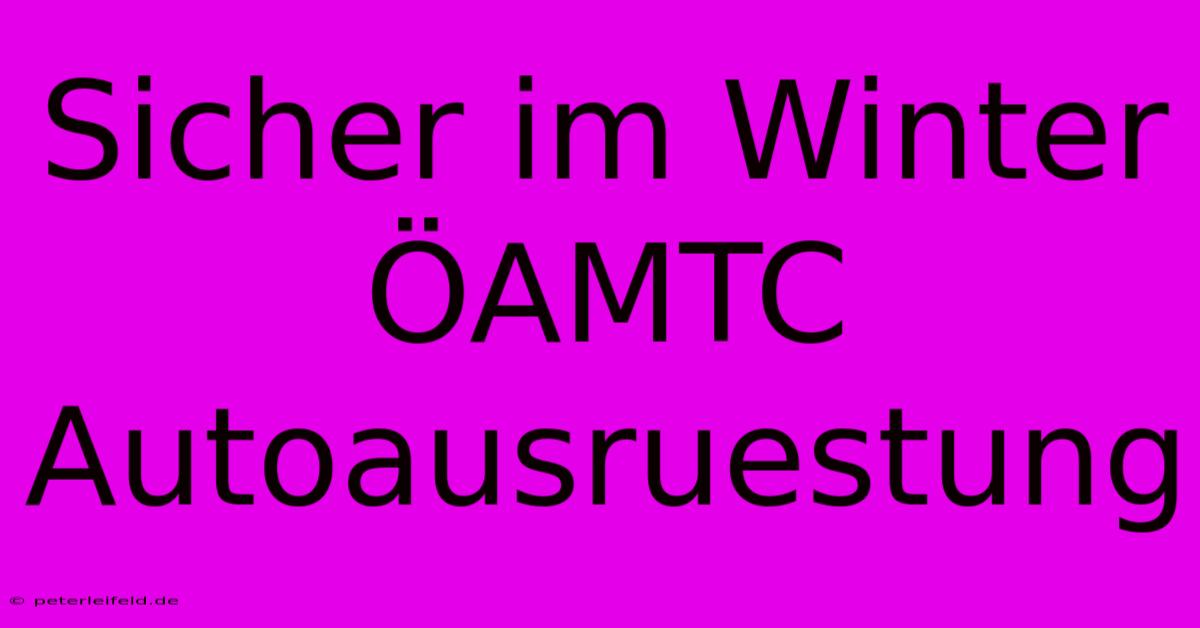 Sicher Im Winter ÖAMTC Autoausruestung