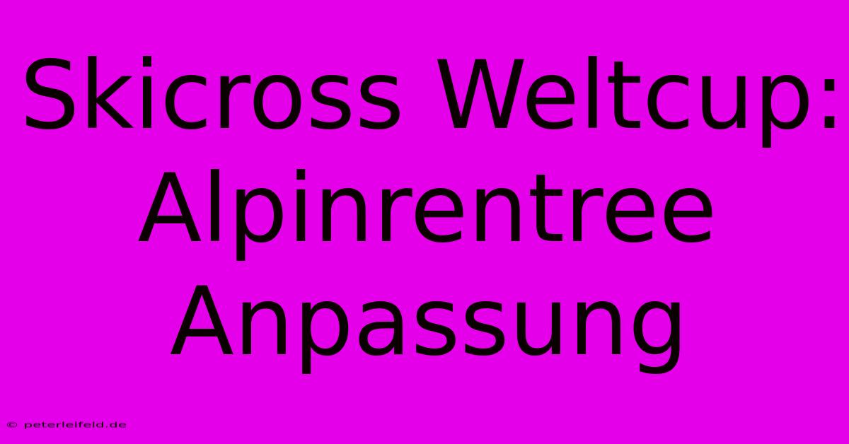 Skicross Weltcup: Alpinrentree Anpassung