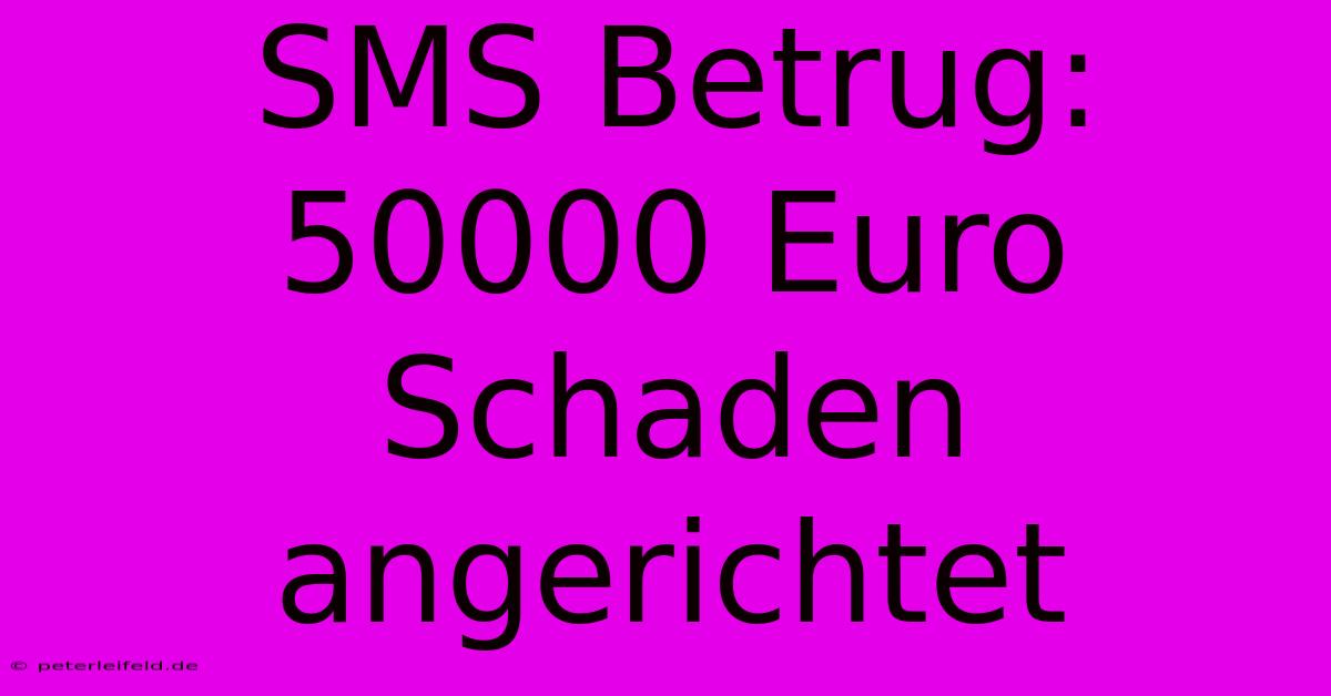 SMS Betrug: 50000 Euro Schaden Angerichtet