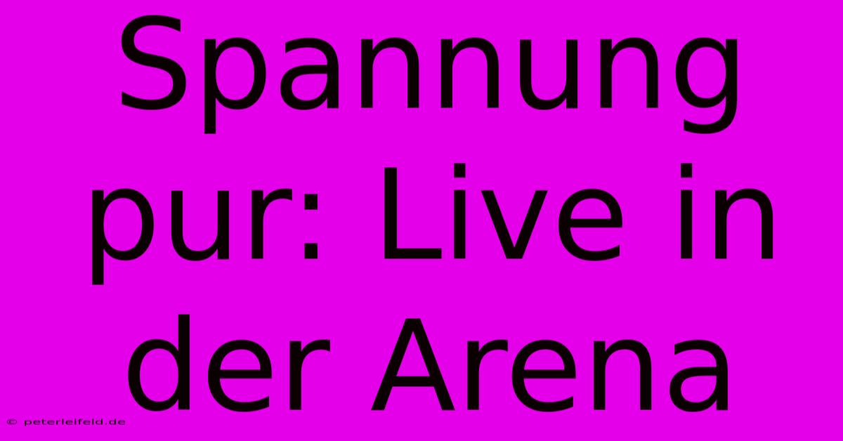 Spannung Pur: Live In Der Arena