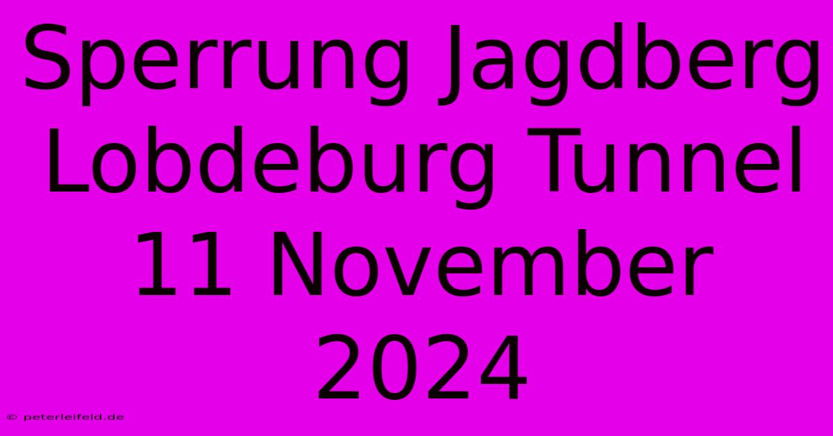 Sperrung Jagdberg Lobdeburg Tunnel 11 November 2024