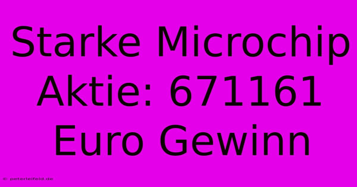 Starke Microchip Aktie: 671161 Euro Gewinn