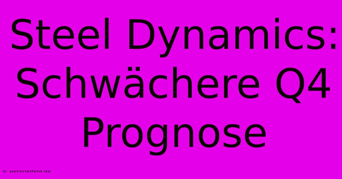 Steel Dynamics: Schwächere Q4 Prognose