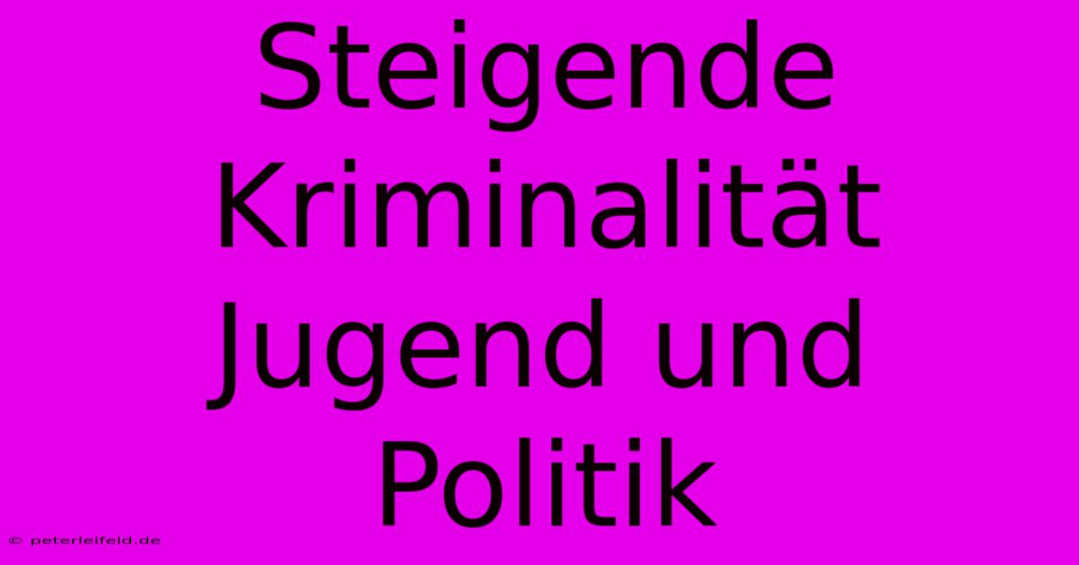 Steigende Kriminalität Jugend Und Politik