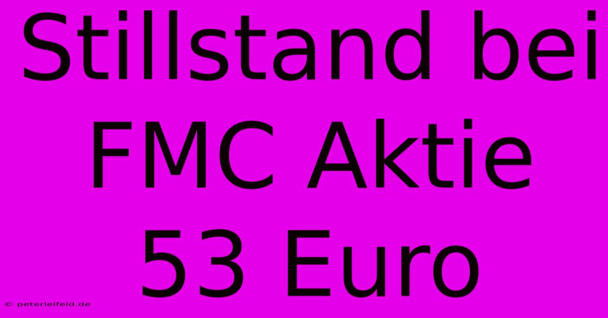 Stillstand Bei FMC Aktie 53 Euro