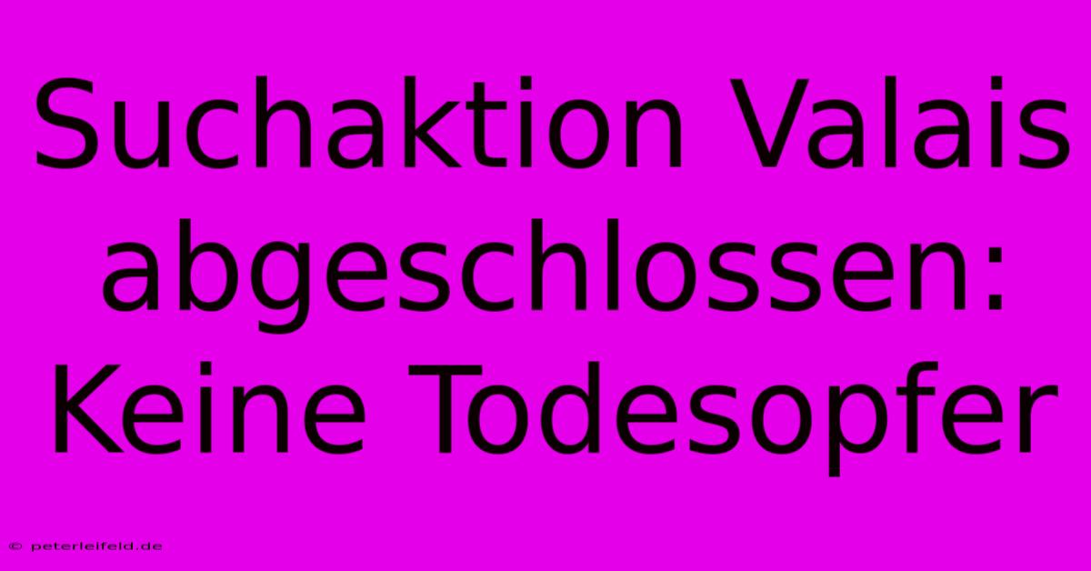 Suchaktion Valais Abgeschlossen: Keine Todesopfer