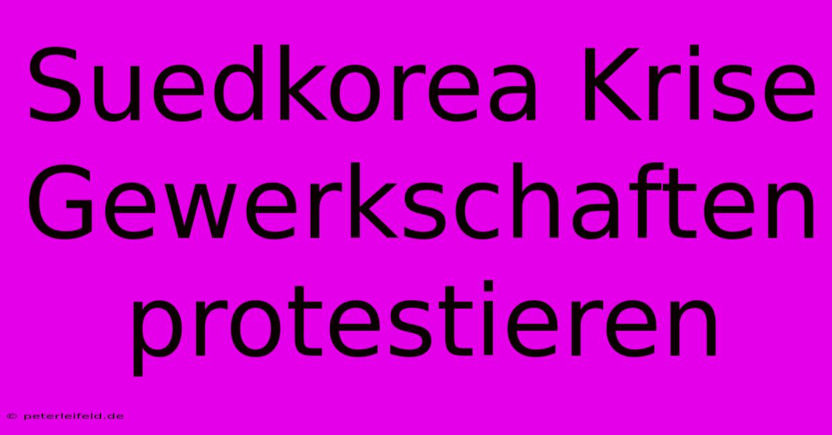 Suedkorea Krise Gewerkschaften Protestieren