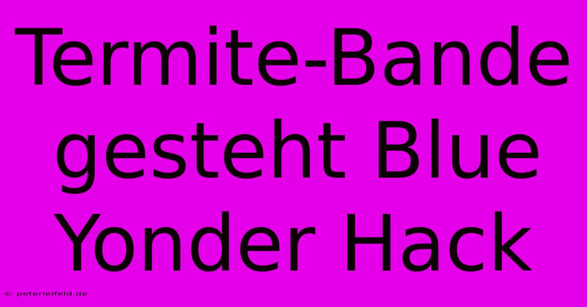 Termite-Bande Gesteht Blue Yonder Hack