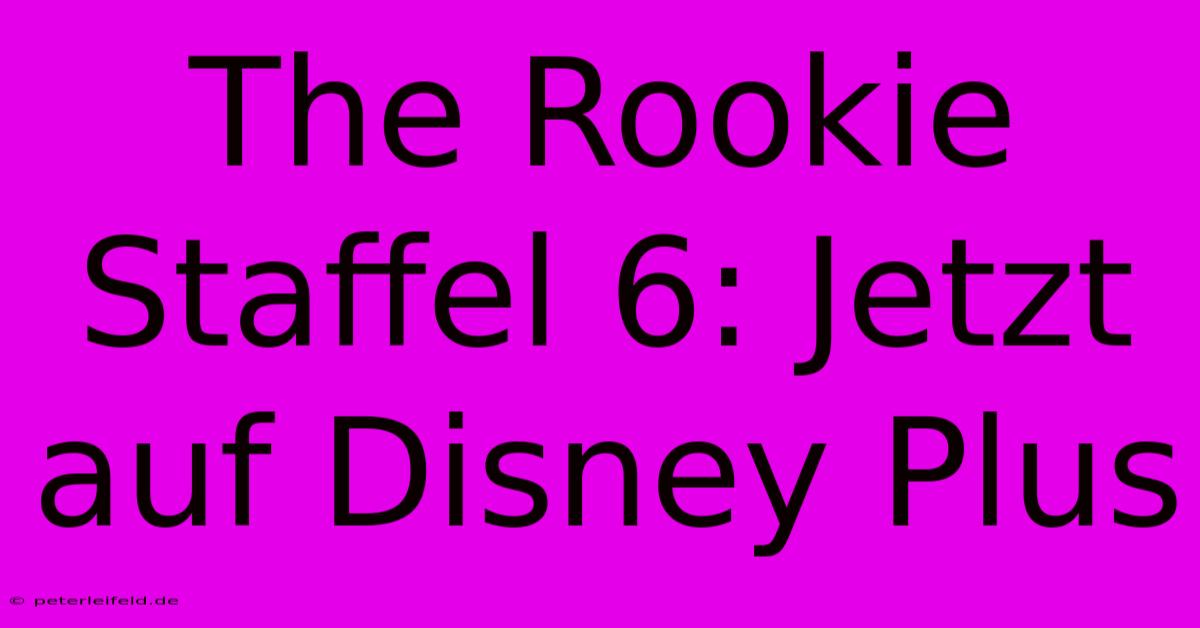 The Rookie Staffel 6: Jetzt Auf Disney Plus