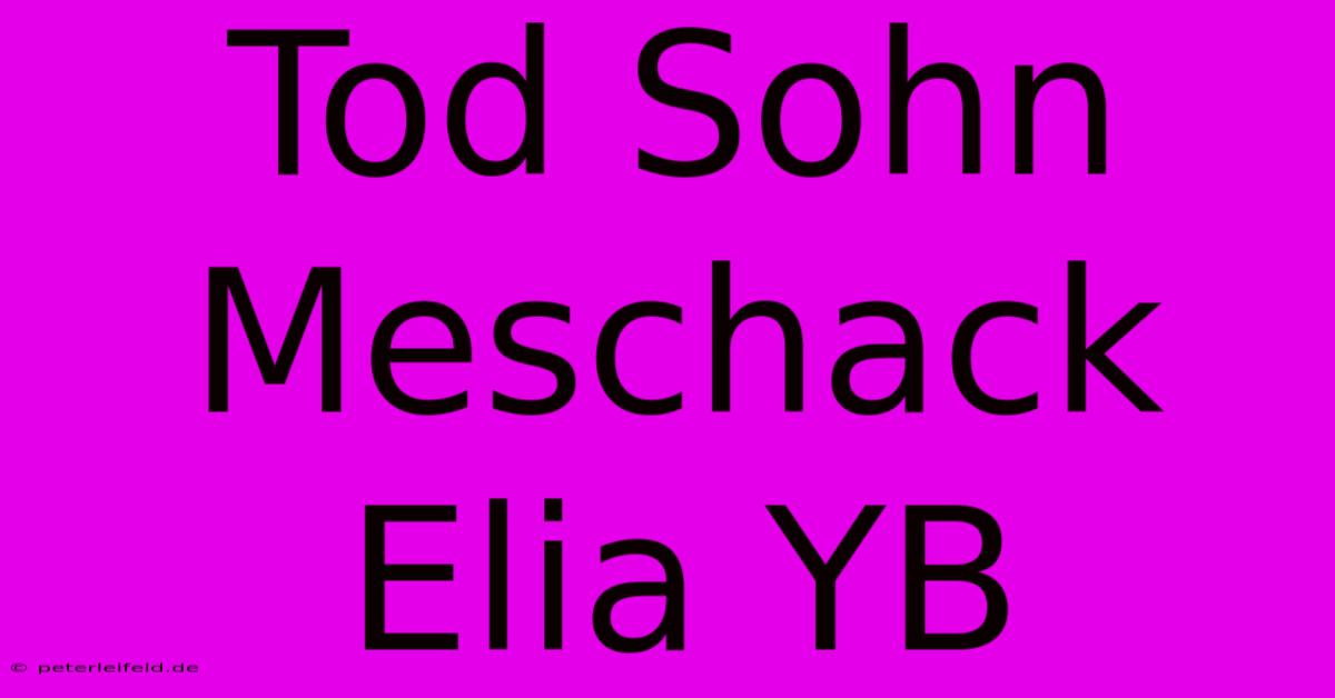 Tod Sohn Meschack Elia YB