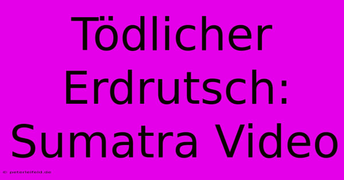 Tödlicher Erdrutsch: Sumatra Video