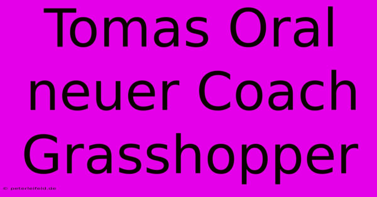 Tomas Oral Neuer Coach Grasshopper