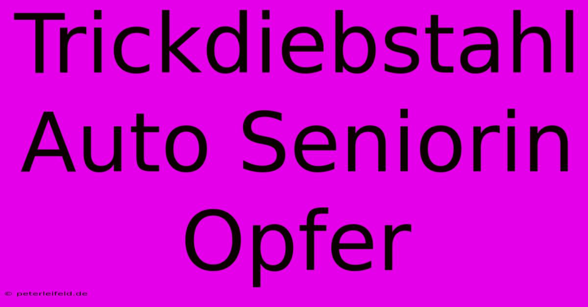 Trickdiebstahl Auto Seniorin Opfer