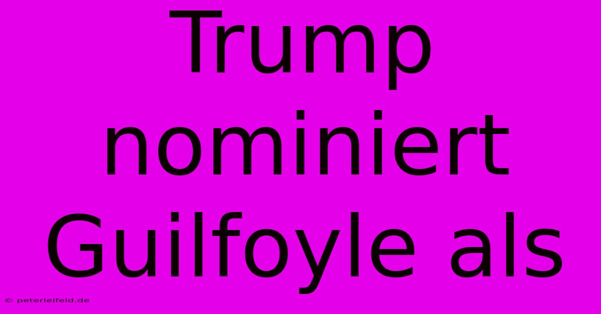 Trump Nominiert Guilfoyle Als