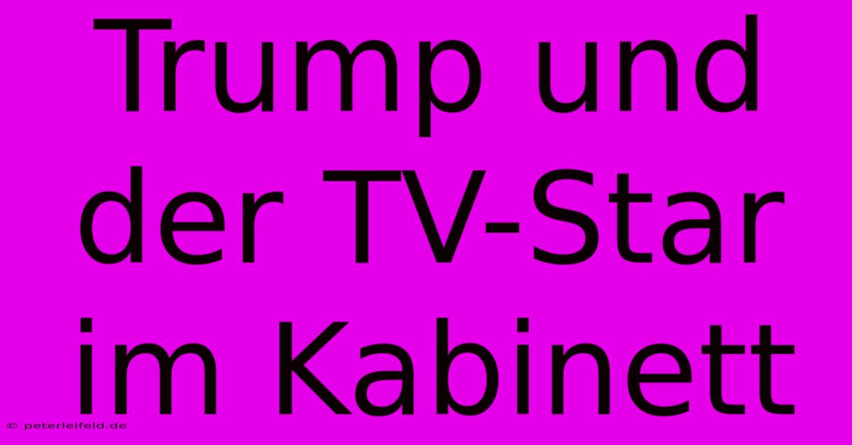 Trump Und Der TV-Star Im Kabinett