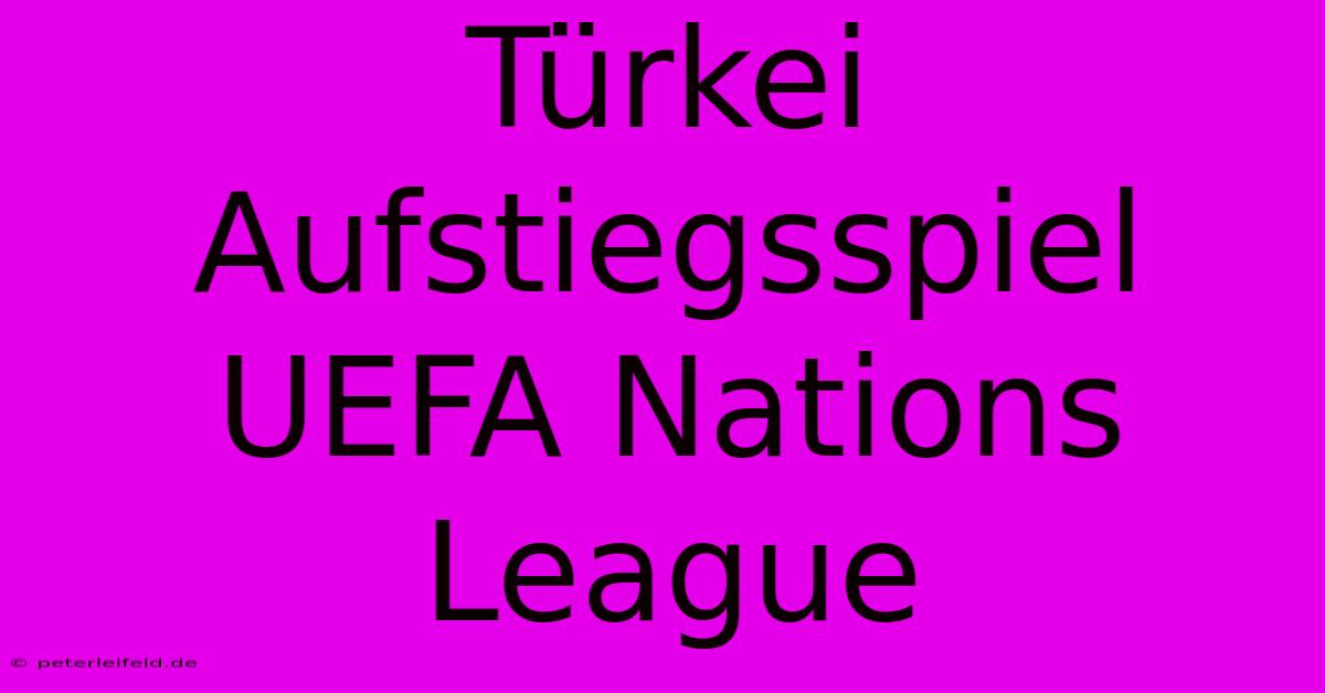 Türkei Aufstiegsspiel UEFA Nations League