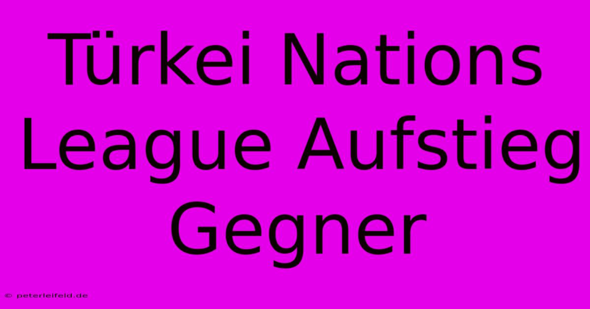 Türkei Nations League Aufstieg Gegner