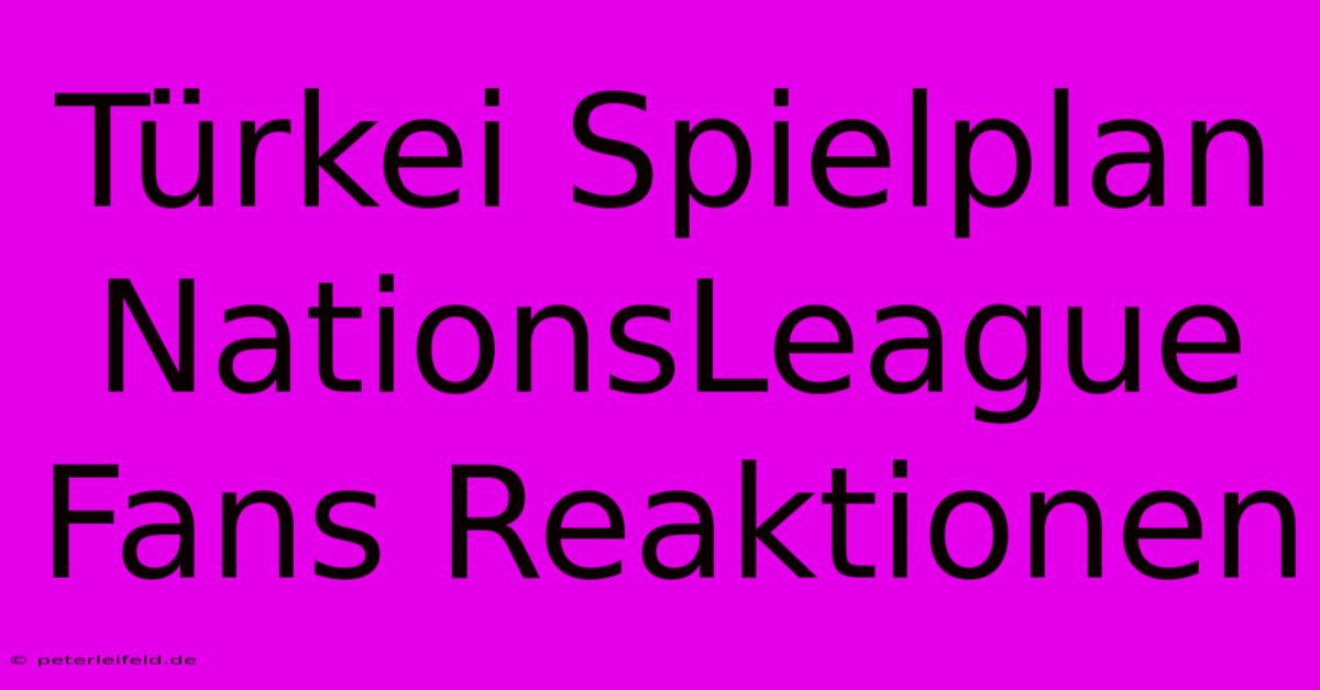 Türkei Spielplan NationsLeague  Fans Reaktionen